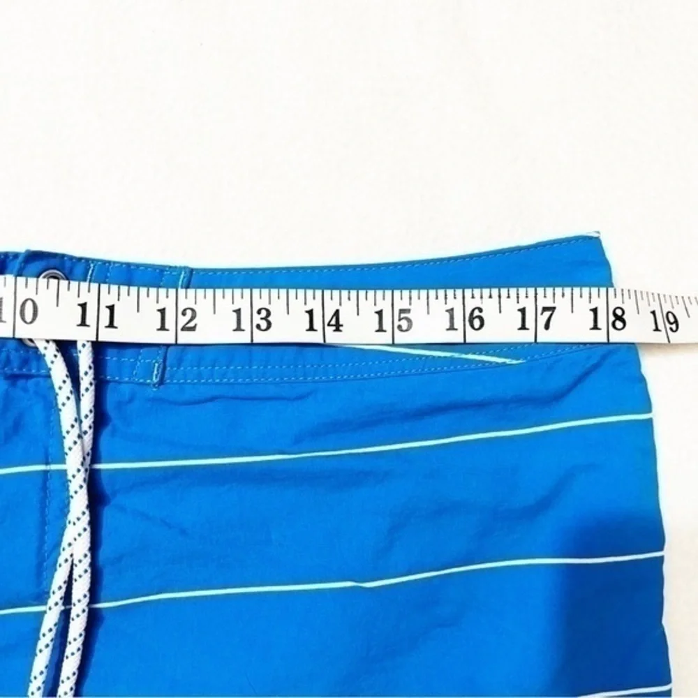 J. Crew High Rise Striped Swim Trunk Men Size 36 Color blue/white